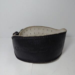 Gold's Gym Weight Lifting Back Belt Size S/M Black Split Leather Foam Padded